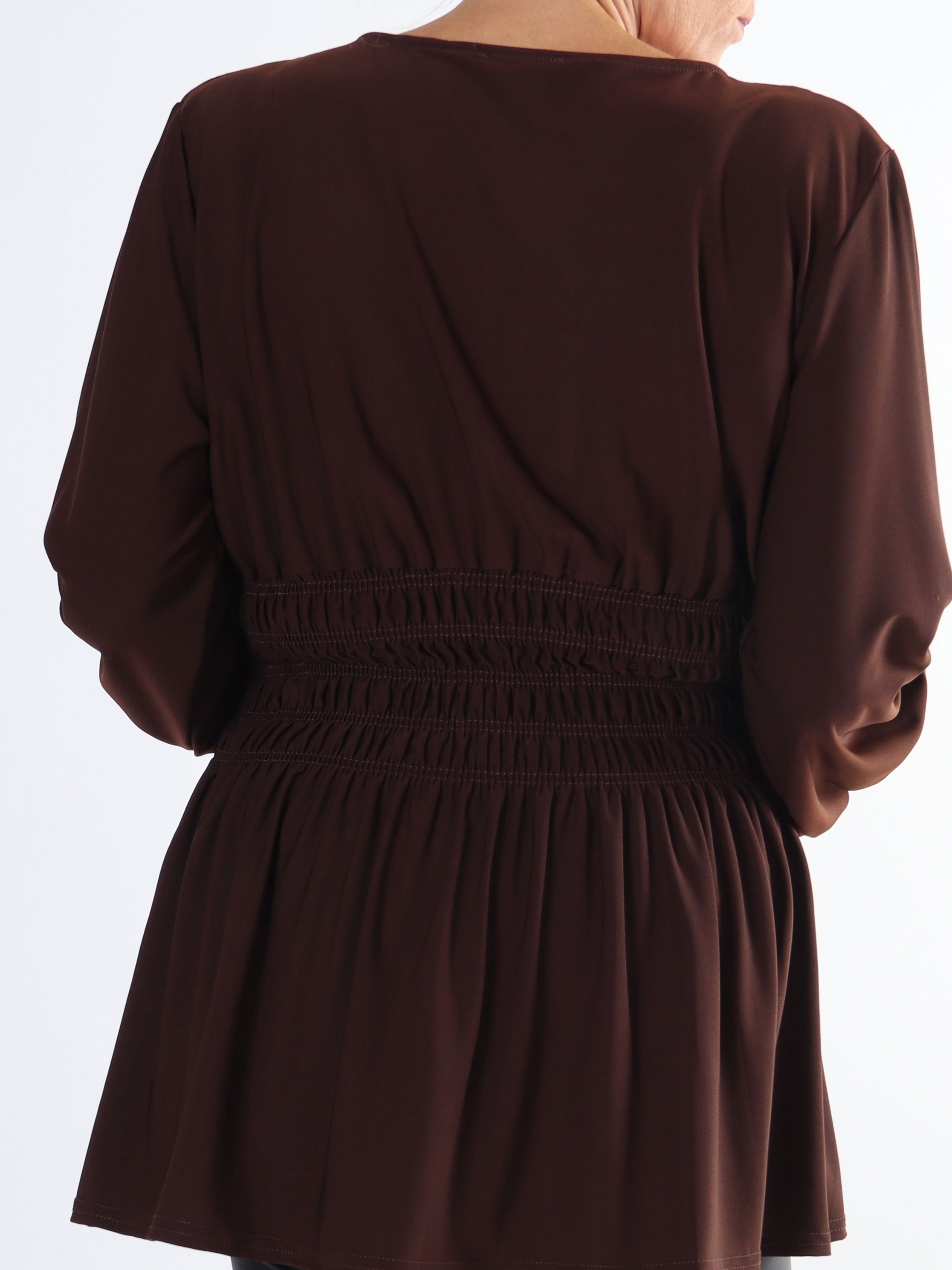 Pams Plain Shirt L/S - Blus i stretchigt material med långa ärmar